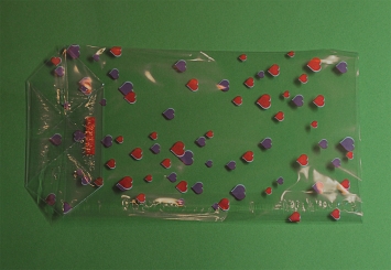 Bodenbeutel, bedruckt 2-fbg "Herzen" 